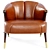Mid-Century Modern Karpen Lounge Chair - Cognac Leather 3D model small image 4
