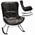 Leyasol Rocking Wingback Chair: Elegant Comfort in Motion 3D model small image 2