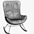 Leyasol Rocking Wingback Chair: Elegant Comfort in Motion 3D model small image 3