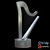 Sleek Spline Harp Fountain 3D model small image 1