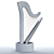Sleek Spline Harp Fountain 3D model small image 2