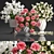 White Flower Bouquet in Glass Vase 3D model small image 1