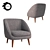 Sleek Semeon Armchair 3D model small image 1