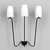 Sleek Jet d'eau 3-Arm Wall Sconce 3D model small image 1