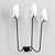 Sleek Jet d'eau 3-Arm Wall Sconce 3D model small image 2