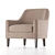 Elegant Fawn Brown Armchair 3D model small image 1