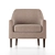 Elegant Fawn Brown Armchair 3D model small image 2