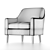 Elegant Fawn Brown Armchair 3D model small image 3