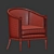 Elegant Baker Margeaux Lounge Chair 3D model small image 5