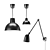 Sleek Black Pendant Light 3D model small image 1