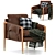 Sleek Havana Leather Chair 3D model small image 1