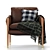 Sleek Havana Leather Chair 3D model small image 2
