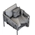 Sleek Havana Leather Chair 3D model small image 5