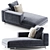 Elegant Sherman Chaise Lounge 3D model small image 2