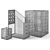 Sleek Steel Desk Set: Perforated Metal Accessories 3D model small image 5