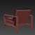 Minotti Quadrado: Elegant Teak Armchair 3D model small image 2