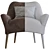 Elegant Danielle Armchair 3D model small image 4