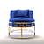 Brass Alveare Tub Chair: Sleek Design 3D model small image 2