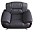 Modern Almond Leather Armchair 3D model small image 3