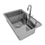 Sleek Kitchen Sink 3D Model 3D model small image 3