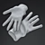 Dirt-Textured Work Gloves 3D model small image 7