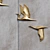 Decorative Gold Birds Panel 3D model small image 4
