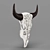 Gothic Bull Skull Wall Decor 3D model small image 2