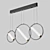 Sleek Resist LED Pendant: Modern Illumination with Trio of Rings 3D model small image 2