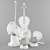 Elegant Decorative Set: Violin, Fiddlestick, Leaf & Coal, Candles, Mirror 3D model small image 6