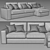 Elegant Kivik Chaise Longue Sofa 3D model small image 3