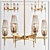 Polani Chandelier: Elegant Modern Amber Glass Chandelier 3D model small image 1