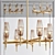 Modern Golden Amber Chandelier 3D model small image 1