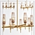 Modern Golden Amber Chandelier 3D model small image 3