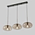 Vilmo Trio G: Designer Amber 3-Light Chandelier 3D model small image 2