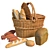 Artisan Bread Basket 3D Set 3D model small image 1