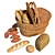 Artisan Bread Basket 3D Set 3D model small image 2