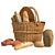 Artisan Bread Basket 3D Set 3D model small image 3