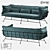 Modern Metal and Fabric Sofa | LoftDesigne 10858 3D model small image 1