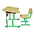 Adjustable School Desk and Chair Set 3D model small image 3