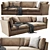 Modern Meridiani Queen 3 Sofa 3D model small image 2