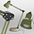 Sleek Greensteel Lamp 3D model small image 2