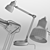 Sleek Greensteel Lamp 3D model small image 3