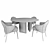 Elegant Angie Chair & Wedge Table 3D model small image 4