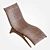 Sleek Leather Lounge Chair 3D model small image 2