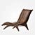 Sleek Leather Lounge Chair 3D model small image 3