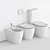 Moon Close Coupled Ceramic Toilet 3D model small image 5