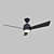 Sleek Black Ceiling Fan 3D model small image 1