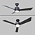 Sleek Black Ceiling Fan 3D model small image 3