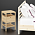 Scandinavian Pine Bed Frame & Bamboo Bedside Table 3D model small image 17