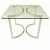 Sleek Chrome & Glass Dining Table 3D model small image 2